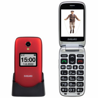 Mobilný telefón Evolveo červený s véčkovým otváraním pre seniorov (EP-771-FSR)
