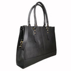 The Signature 17" Leather Laptop Bag, Black