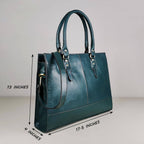 The Signature 17" Leather Laptop Bag, Bottle Green