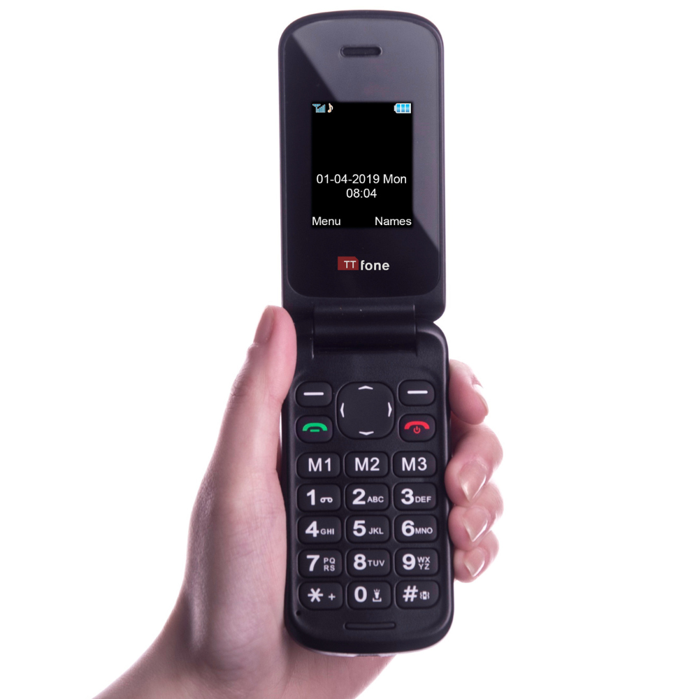 Returned Resale - TTfone Black TT140 with Mains Charger and Vodafone Pay As You Go